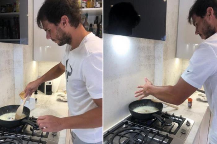 انتشار یک عکس از آشپزی نادال و توصیه وی برای ماندن در خانه